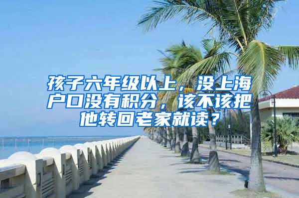 孩子六年级以上，没上海户口没有积分，该不该把他转回老家就读？