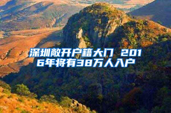 深圳敞开户籍大门 2016年将有38万人入户