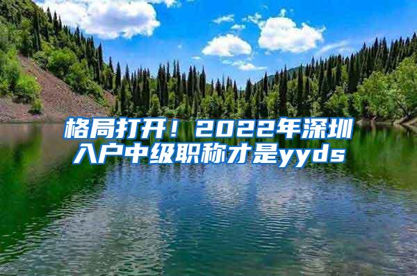 格局打开！2022年深圳入户中级职称才是yyds