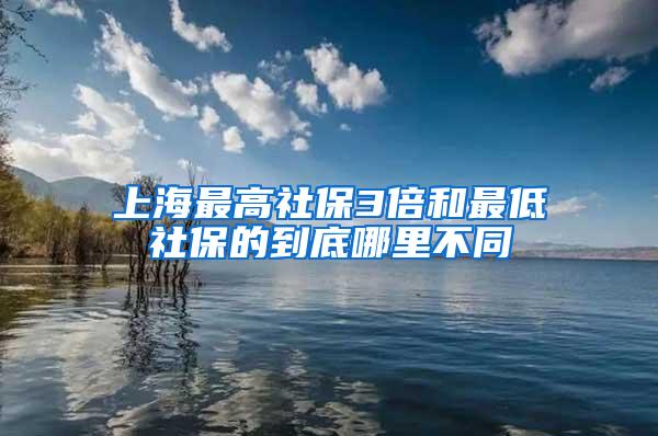 上海最高社保3倍和最低社保的到底哪里不同