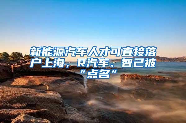 新能源汽车人才可直接落户上海，R汽车、智己被“点名”