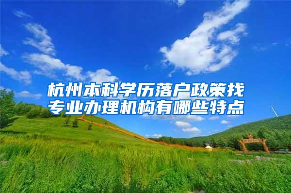 杭州本科学历落户政策找专业办理机构有哪些特点