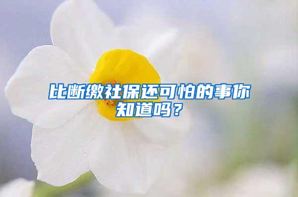 比断缴社保还可怕的事你知道吗？