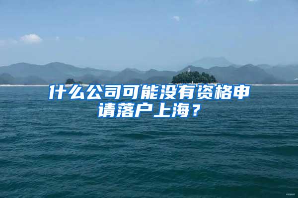 什么公司可能没有资格申请落户上海？
