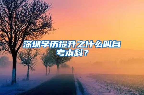 深圳学历提升之什么叫自考本科？