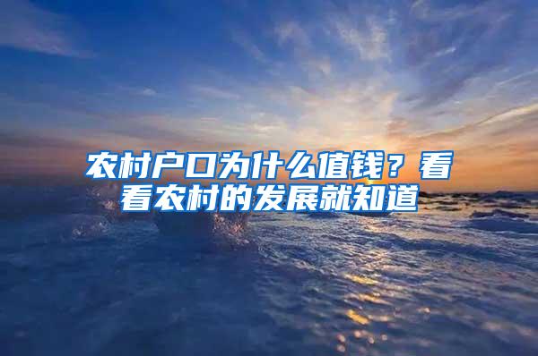 农村户口为什么值钱？看看农村的发展就知道