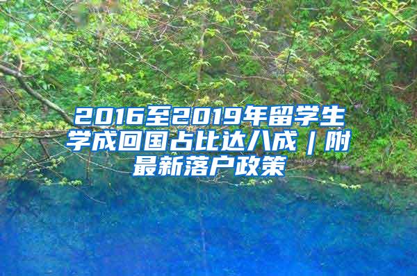 2016至2019年留学生学成回国占比达八成︱附最新落户政策