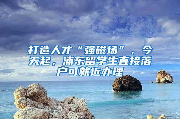 打造人才“强磁场”，今天起，浦东留学生直接落户可就近办理