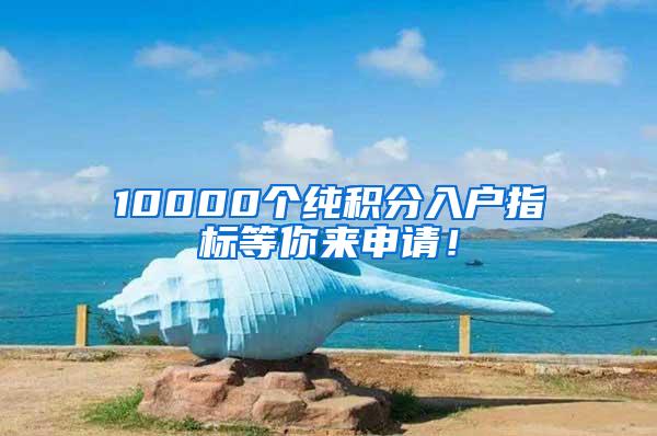 10000个纯积分入户指标等你来申请！