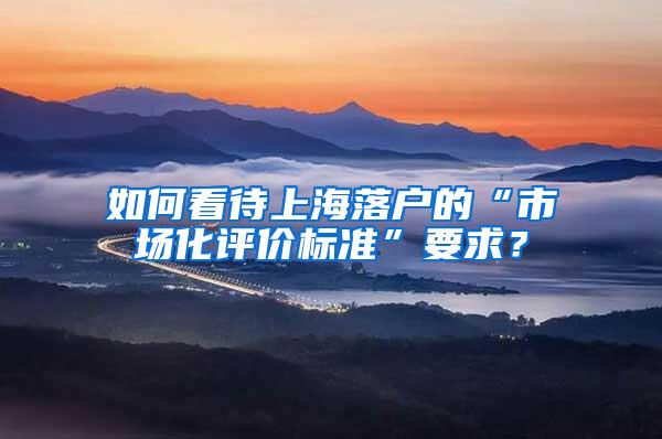 如何看待上海落户的“市场化评价标准”要求？