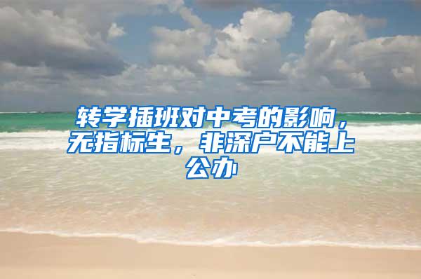 转学插班对中考的影响，无指标生，非深户不能上公办