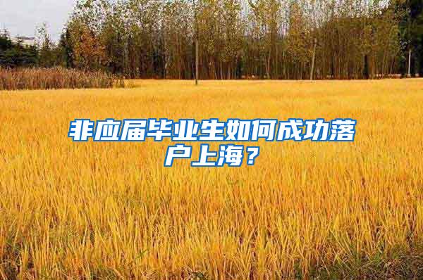 非应届毕业生如何成功落户上海？