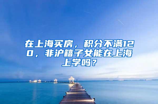 在上海买房，积分不满120，非沪籍子女能在上海上学吗？