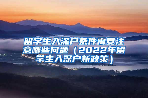 留学生入深户条件需要注意哪些问题（2022年留学生入深户新政策）