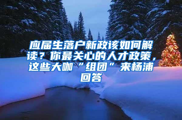 应届生落户新政该如何解读？你最关心的人才政策，这些大咖“组团”来杨浦回答