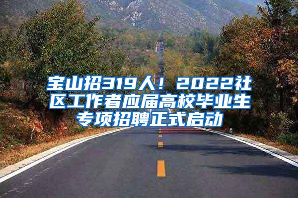 宝山招319人！2022社区工作者应届高校毕业生专项招聘正式启动