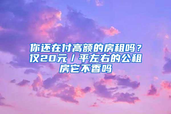 你还在付高额的房租吗？仅20元／平左右的公租房它不香吗