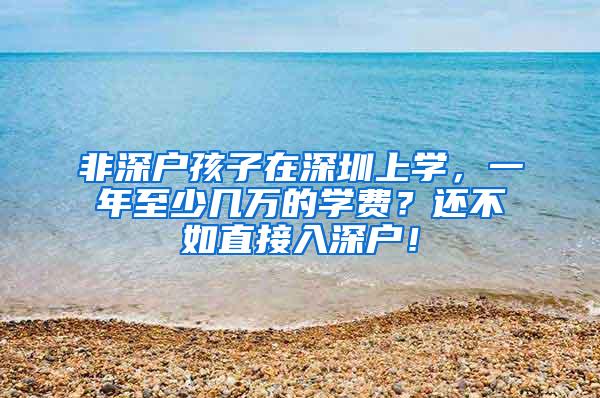 非深户孩子在深圳上学，一年至少几万的学费？还不如直接入深户！