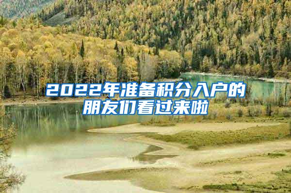 2022年准备积分入户的朋友们看过来啦