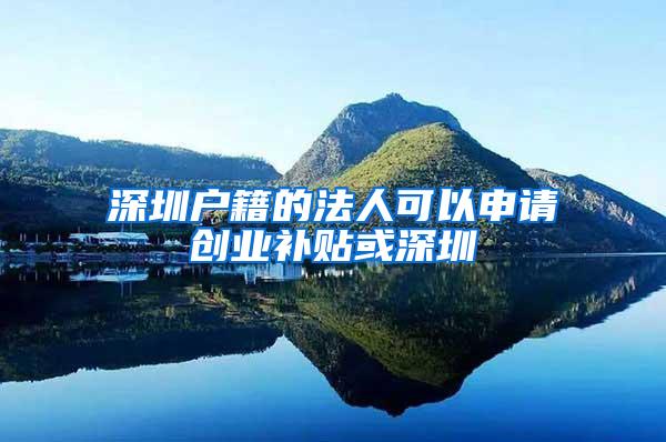 深圳户籍的法人可以申请创业补贴或深圳