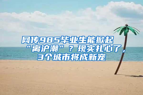 网传985毕业生能掀起“离沪潮”？现实扎心了，3个城市将成新宠