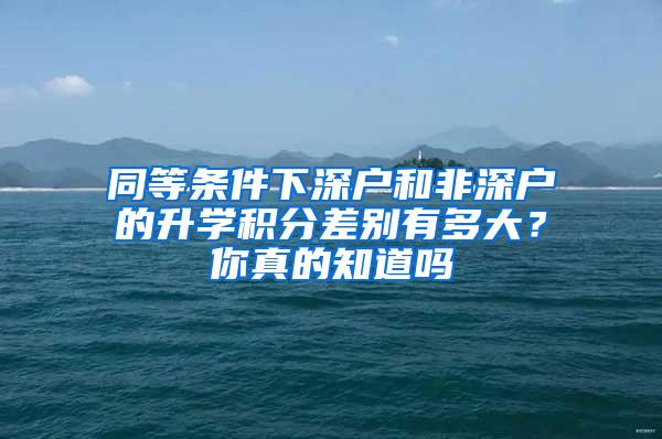 同等条件下深户和非深户的升学积分差别有多大？你真的知道吗