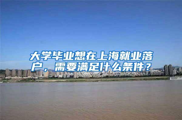 大学毕业想在上海就业落户，需要满足什么条件？