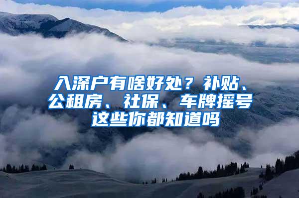 入深户有啥好处？补贴、公租房、社保、车牌摇号 这些你都知道吗