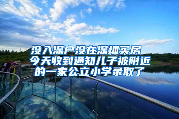 没入深户没在深圳买房 今天收到通知儿子被附近的一家公立小学录取了