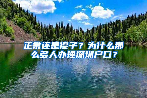 正常还是傻子？为什么那么多人办理深圳户口？