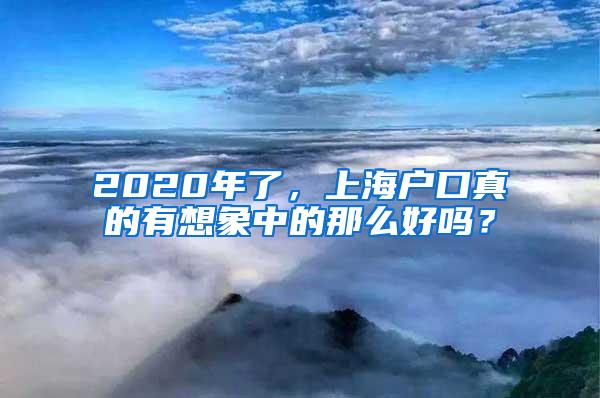 2020年了，上海户口真的有想象中的那么好吗？