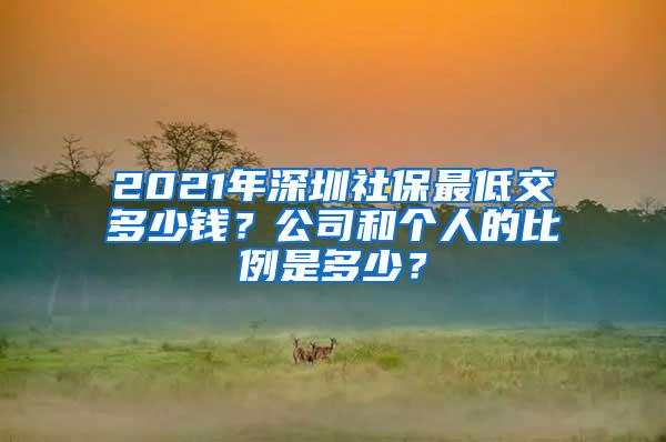 2021年深圳社保最低交多少钱？公司和个人的比例是多少？