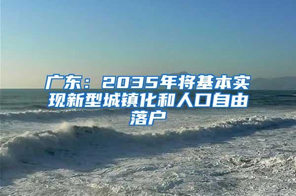 广东：2035年将基本实现新型城镇化和人口自由落户