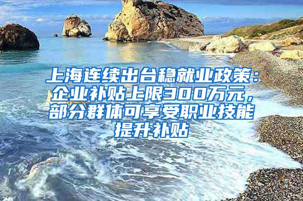 上海连续出台稳就业政策：企业补贴上限300万元，部分群体可享受职业技能提升补贴