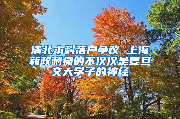 清北本科落户争议 上海新政刺痛的不仅仅是复旦交大学子的神经