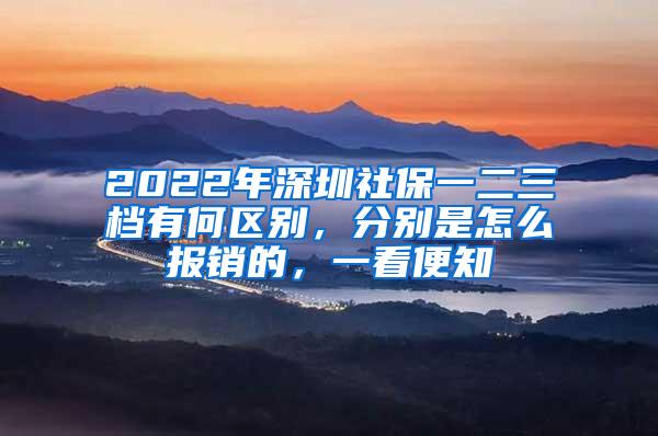 2022年深圳社保一二三档有何区别，分别是怎么报销的，一看便知