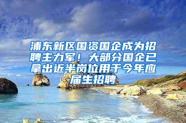 浦东新区国资国企成为招聘主力军！大部分国企已拿出近半岗位用于今年应届生招聘