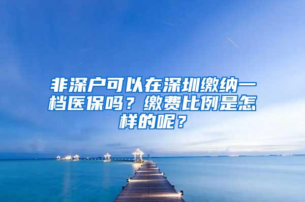 非深户可以在深圳缴纳一档医保吗？缴费比例是怎样的呢？