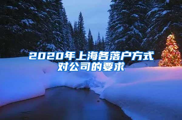 2020年上海各落户方式对公司的要求