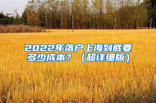 2022年落户上海到底要多少成本？（超详细版）