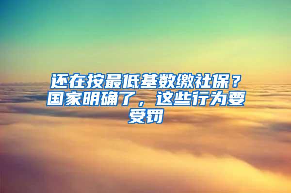 还在按最低基数缴社保？国家明确了，这些行为要受罚