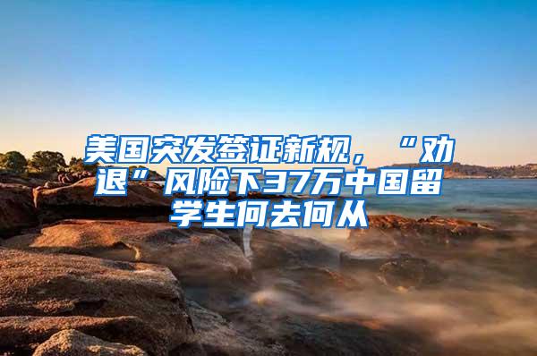 美国突发签证新规，“劝退”风险下37万中国留学生何去何从