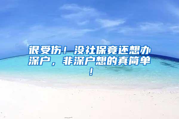 很受伤！没社保竟还想办深户，非深户想的真简单！