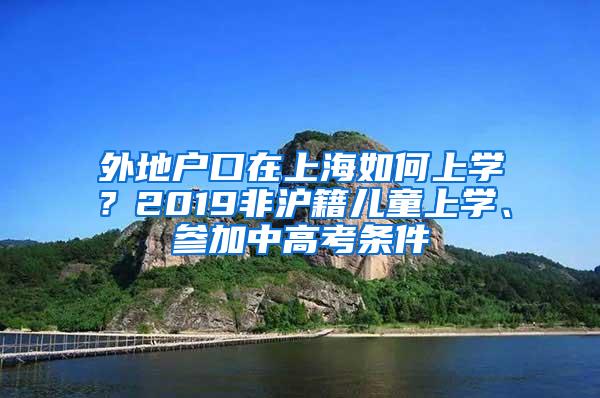 外地户口在上海如何上学？2019非沪籍儿童上学、参加中高考条件