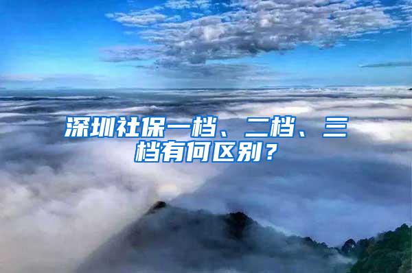 深圳社保一档、二档、三档有何区别？