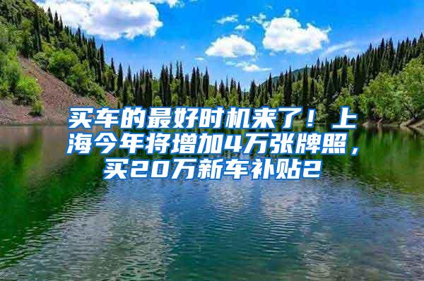 买车的最好时机来了！上海今年将增加4万张牌照，买20万新车补贴2