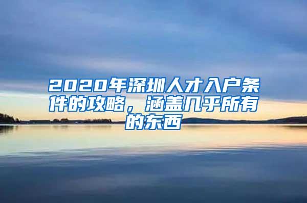 2020年深圳人才入户条件的攻略，涵盖几乎所有的东西
