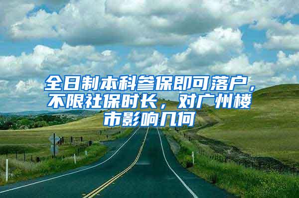 全日制本科参保即可落户，不限社保时长，对广州楼市影响几何