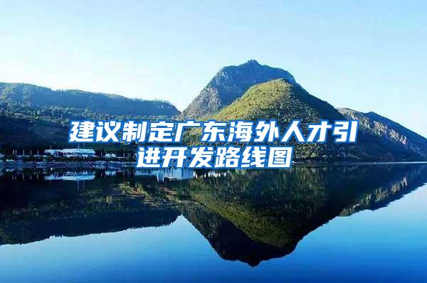 建议制定广东海外人才引进开发路线图