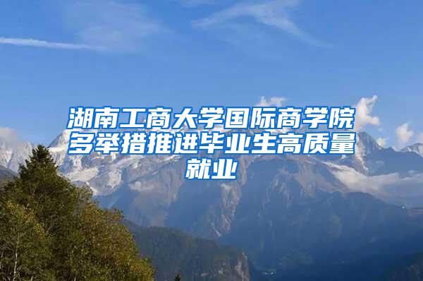 湖南工商大学国际商学院多举措推进毕业生高质量就业